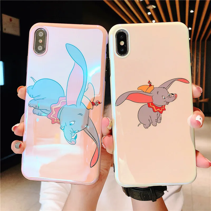 Cartoon pink Cute Dumbo Soft Phone Case For iPhone X XS Max XR Blue-ray 11 11pro 6 7 8 plus Cases |