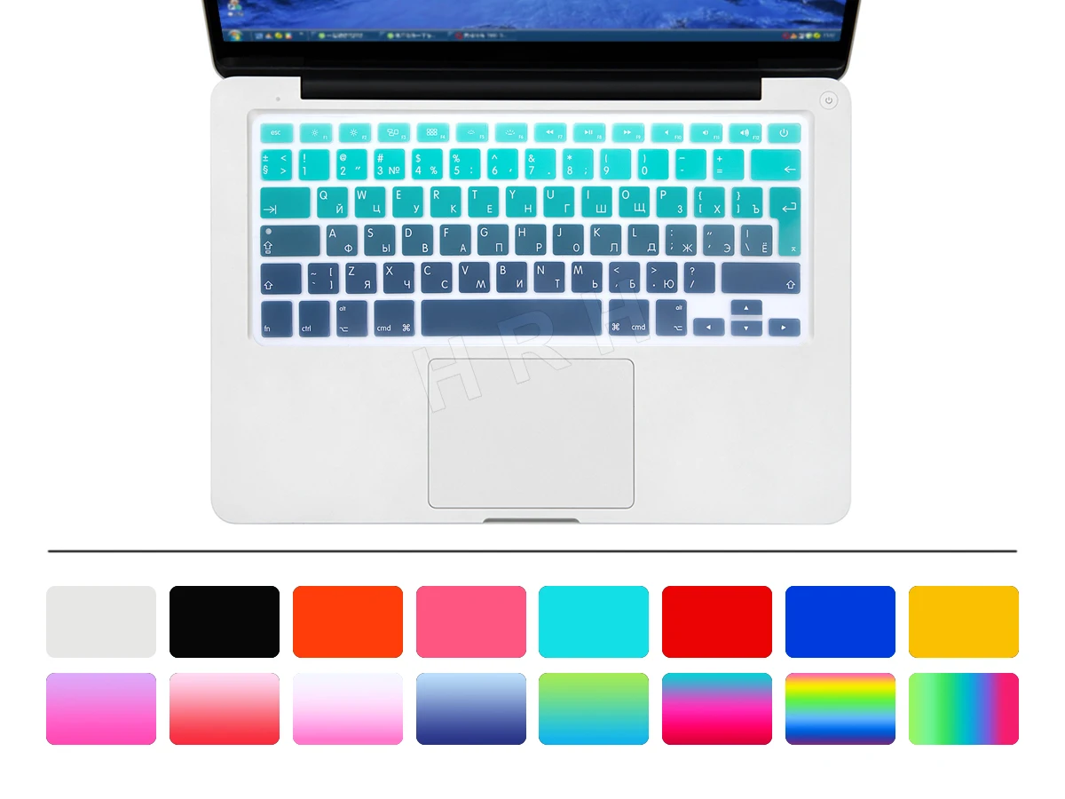 Силиконовый чехол с радужной клавиатурой для MacBook Air Pro Retina 13 15 17 до 2017 г.|rainbow keyboard