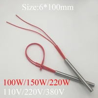 6x100 6100mm 100w 150w 220w ac 110v 220v 380v stainless steel cylinder tube mold heating element single end cartridge heater