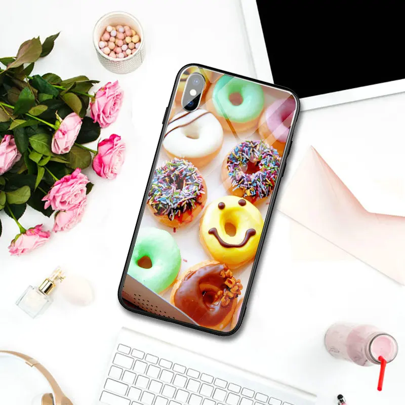Чехлы для телефонов из закаленного стекла с интересным цветом iPhone 5 5S SE 6 6S Plus 7 7Plus 8