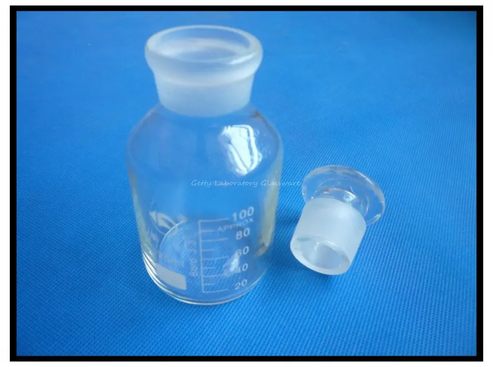 

125ml Laboratory Glass Reagent bottle, wide mouth, with ground stopper