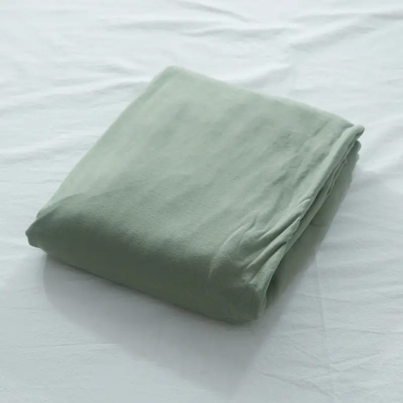 15 light green Цельнокроеное платье хлопок Джерси трикотажная простыня один 120 см двойной 150 см king 180 см простыня из светло-серый розовый сплошной цвет белья - Цвет: 15 light green