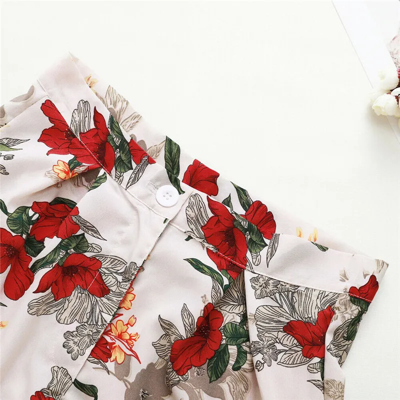 HIRIGIN USA Boho Цветочные женские шорты с бантом высокой талией тонкие повседневные