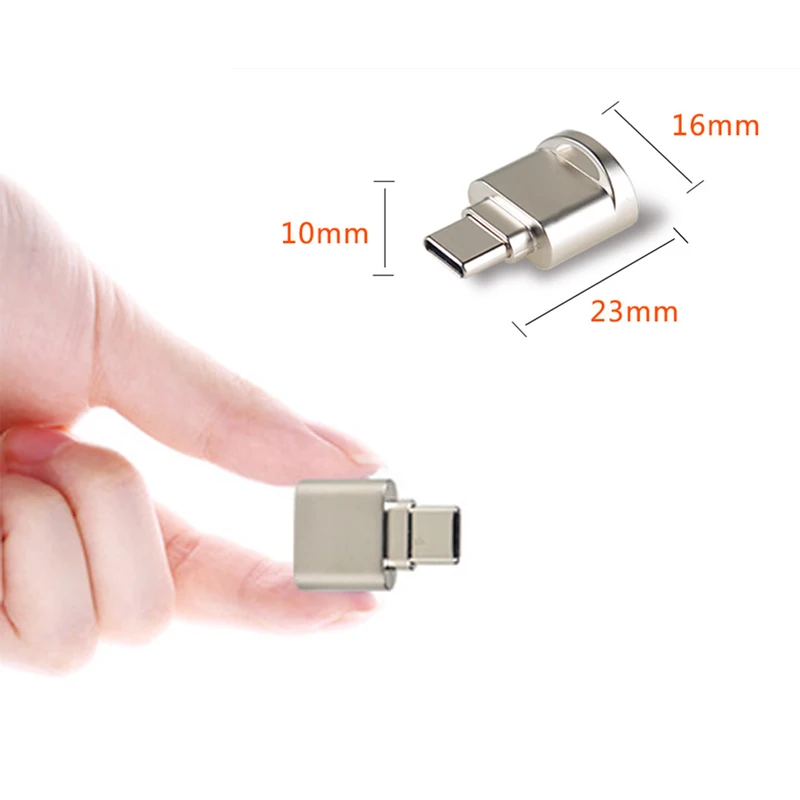 Type C &amp Micro usb 2.0 otg phone memory card reader Aluminum adapter cardreader for TF micro SD microsd readers | Компьютеры и офис