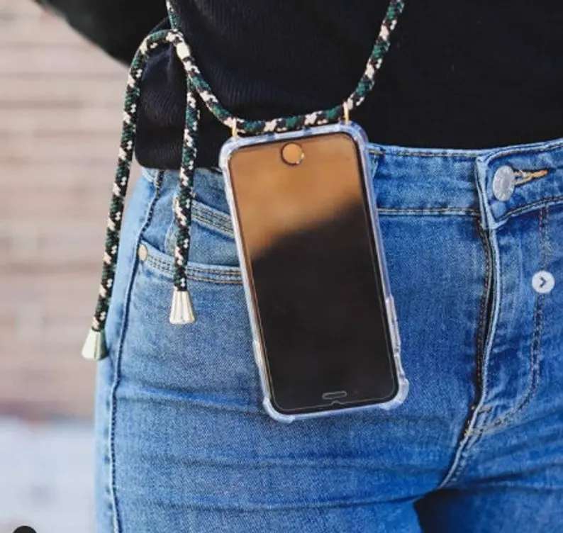 Чехол для iPhone 7 Цвет веревка через шнур Регулируемый мягкий чехол для iPhone X XS 7 PLUS, 8, 8 PLUS, 6, 6 S, 6 PLUS, 5, 5S SE Чехлы для телефона