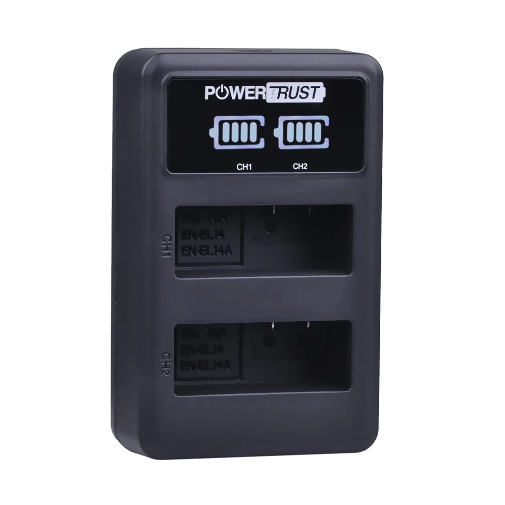 PowerTrust-cargador Dual EN-EL14 ENEL14 LED USB, para Nikon P7800,P7100,D3400,D5500,D5300,D5200,D3200,D3300,D5100, 1 paquete