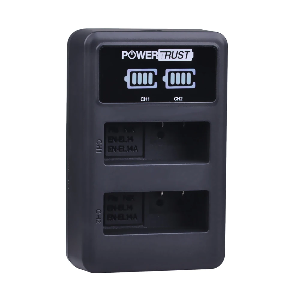 Powertrust 1 упак. EN EL14 en el14a ENEL14 LED USB двойной Зарядное устройство для Nikon P7800 P7100 D3400 D5500