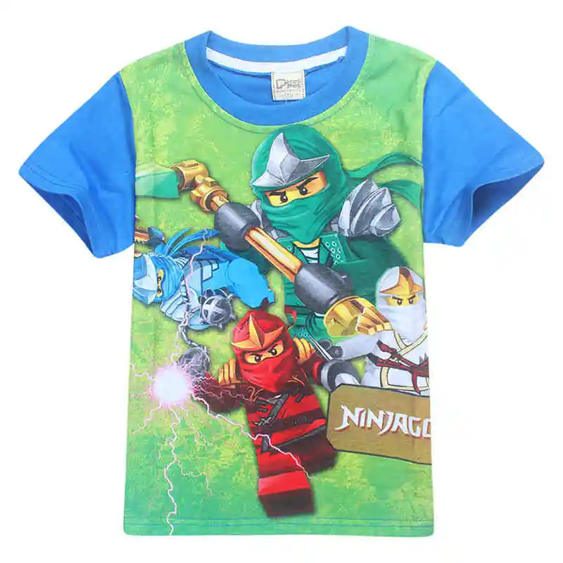 Ниндзя Футболки для мальчиков 2019 лето и принтом LEGO Ninjago футболки девочек футболка