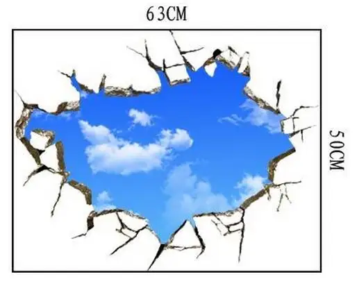 3D голубое небо и белое облако декорации окна фон настенные наклейки для спальни