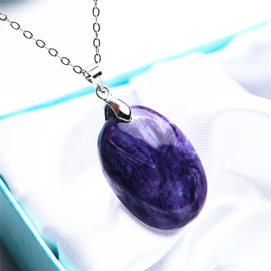 Genuine Natural Purple Charoite Gemstone Crystal Charms Necklace Pendant Bead 27*19*8mm | Украшения и аксессуары