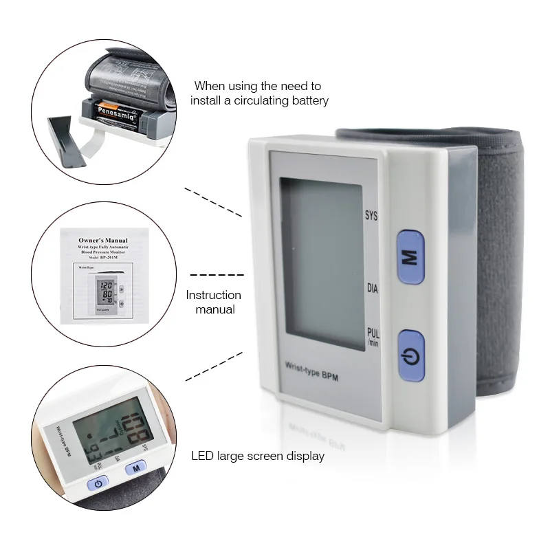 

Raiuleko Home Use Digital Wrist Blood Pressure Monitor Blood Pressure Monitor Meters Sphygmomanometer Monitors Health