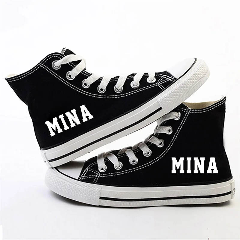 black8 Dropshipping TWICE With The Same Paragraph High-top Canvas Shoes For Men And Women Students Leisure shoes - Цвет: black8