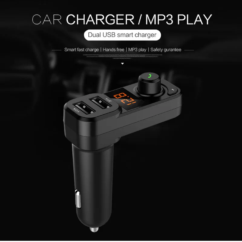 Автомобильный комплект jajabor с Bluetooth Handsfree fm-передатчиком беспроводной A2DP Автомобильный MP3-плеер Поддержка TF U диск двойной USB 5 В 3.1A Быстрая зарядка