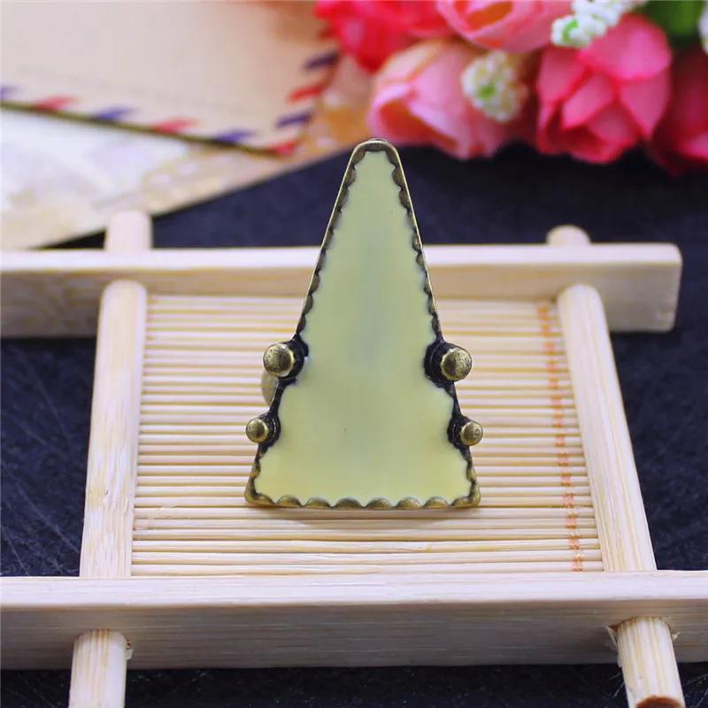 XQ модное женское кольцо с покрытием Цвет старинной бронзы треугольник черный