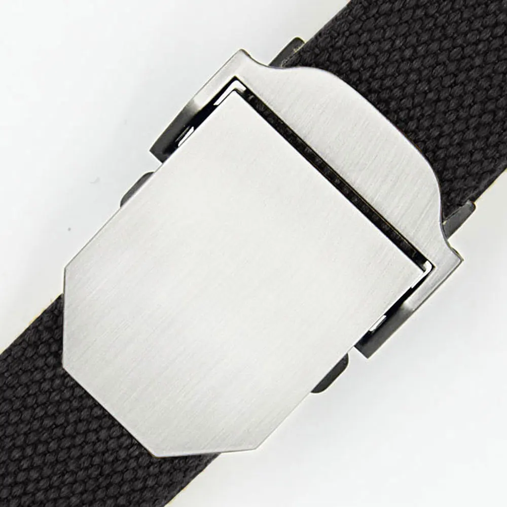 Мужской холщовый ремень с автоматической пряжкой черный армейский или зеленый