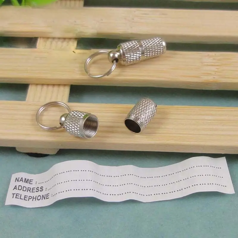 1pc Dog Cat Storage Tube Anti Lost Silver Address Label Pet kitten puppy Id Tags Mini Metal Collar necklace pendants | Дом и сад
