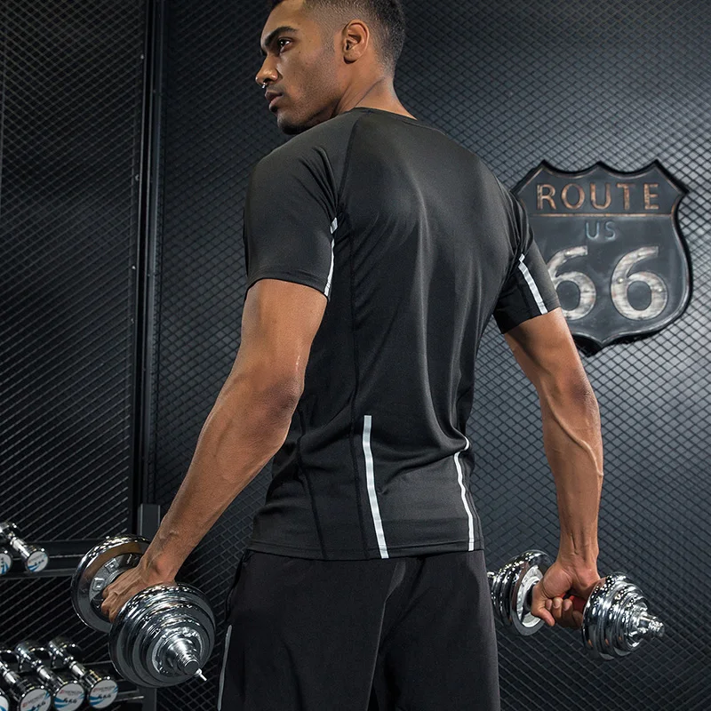 2019 gymnastics shirt sports t-shirt fitness men running men's training T-shirt | Спорт и развлечения