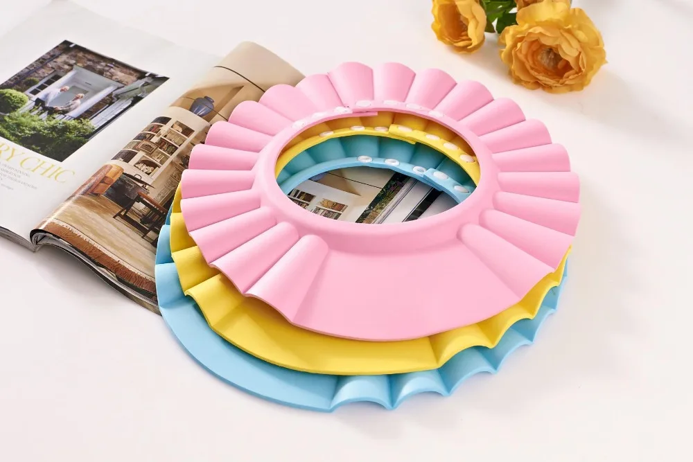 

Baby Adjustable Shower Cap Bath Waterproof Caps Hat Child Kid Children Wash Hair Shield Hat Hot New