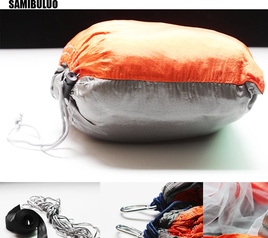 Кемпинг гамак легкий портативный двойной парашют гамаки москитный нейлоновый