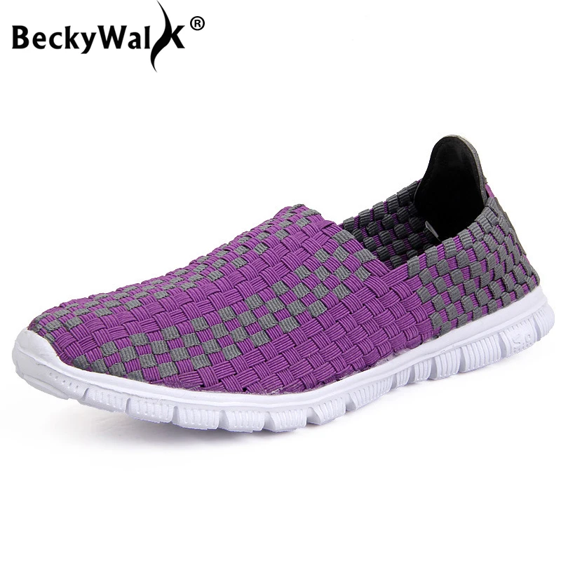 Женские лоферы на плоской подошве BeckyWalk повседневные прогулочные туфли ярких