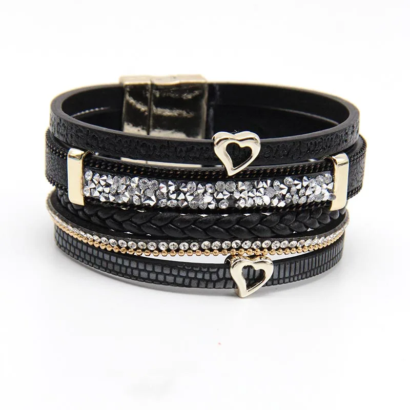 ZG ювелирные изделия женские Браслеты Многослойные кожаные ленты Змеиный узор