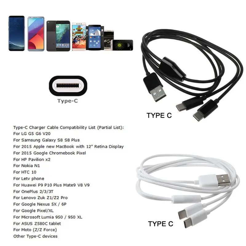 Портативный USB 2 0 Тип A Мужской Двойной C сплиттер папа Y зарядный кабель для