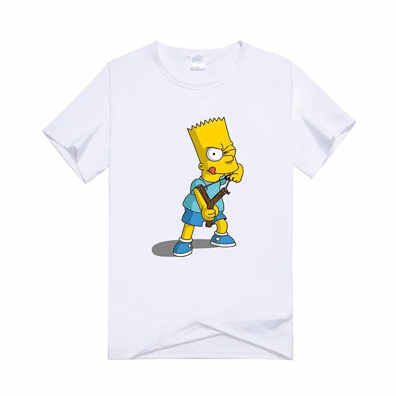 Мужская хлопковая футболка с коротким рукавом Повседневная Rasta Homer Simpson свободная