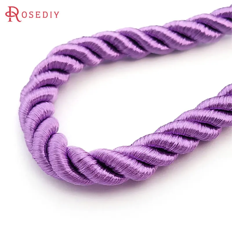(31768)5 meters 8MM Satin Polyester Cords Three strands of Rope Silk thread Diy Jewelry Findings Accessories wholesale | Украшения и