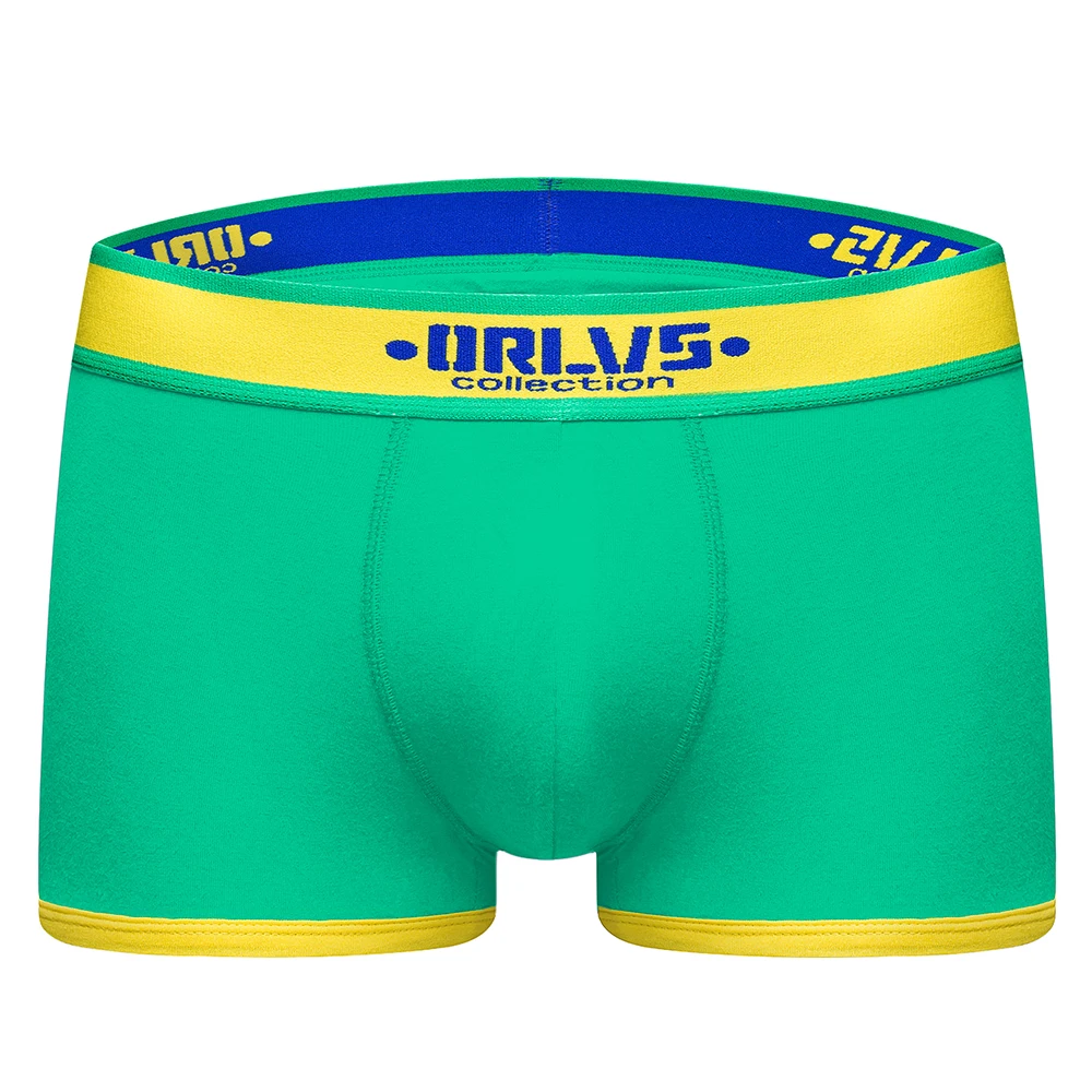 Пикантные для мужчин нижнее бельё для девочек Cueca мужские трусы х/Б мужские шорты мягкие s Боксер пенис - Цвет: Green