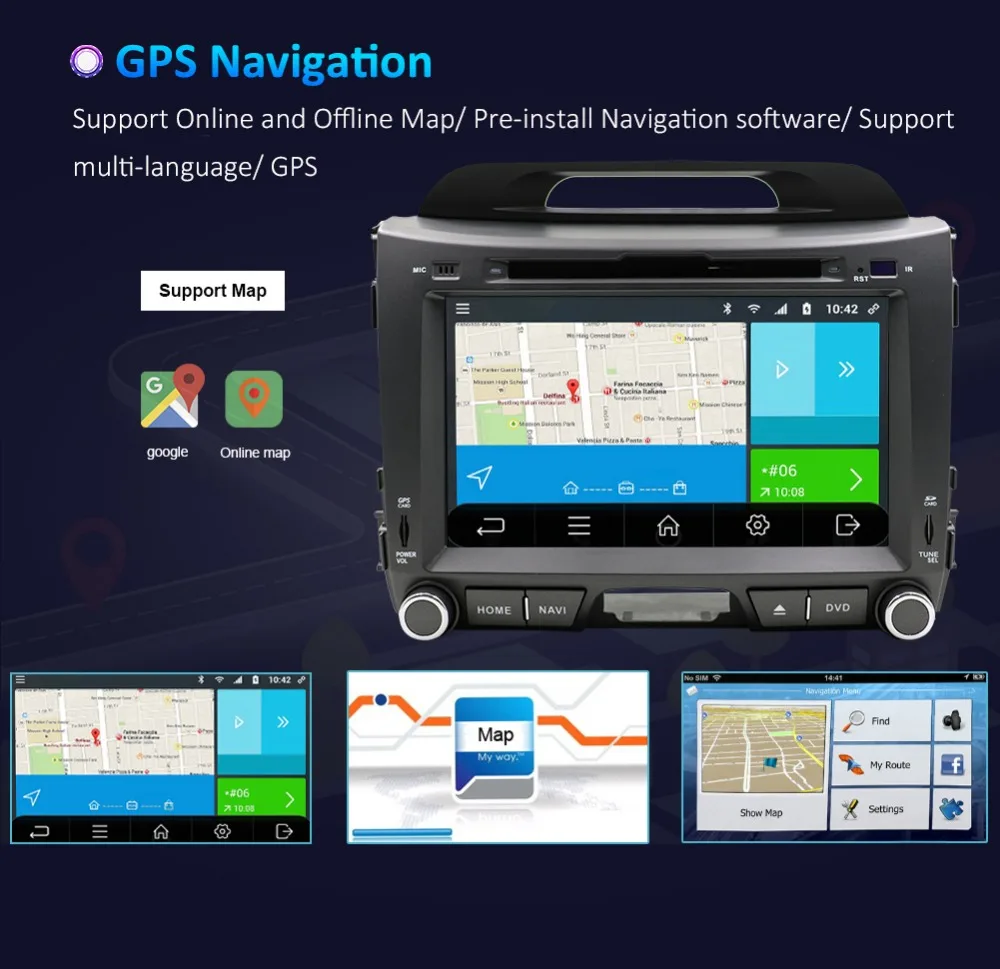 Android 8,1 Восьмиядерный головное устройство Автомобильный dvd-плеер для KIA Sportage R 2011 2012 2013 Gps wifi BT 3g/4g Чистое Радио Bluetooth