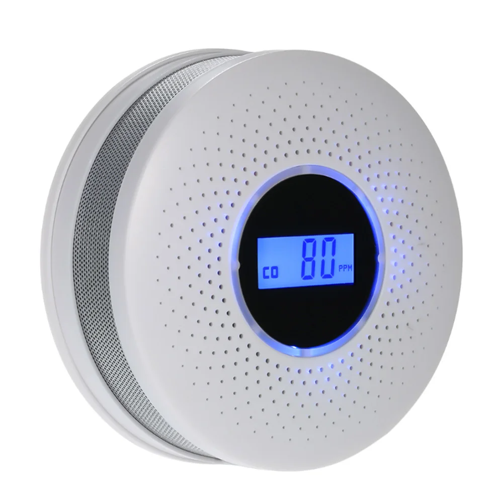 ЖК-дисплей Дисплей Угарный газ дымовой Комбинированный Детектор Батарея