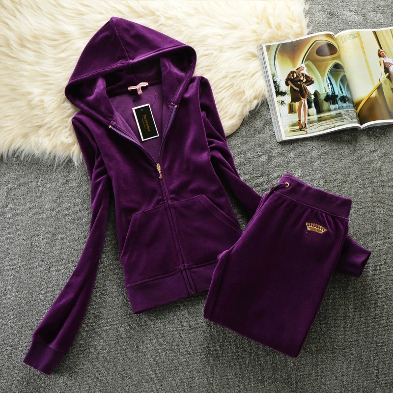 Fashion personalities sequins women tracksuit leisure suits sequins suits velvet sets women's wear