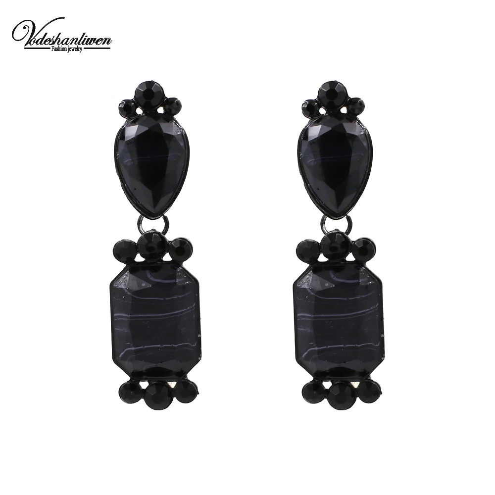 Vodeshanliwen New arrival Semi precious Stone Big Stud Earrings For Women 2018 Hot Sale ZA Statement Jewelry wholesale | Украшения и