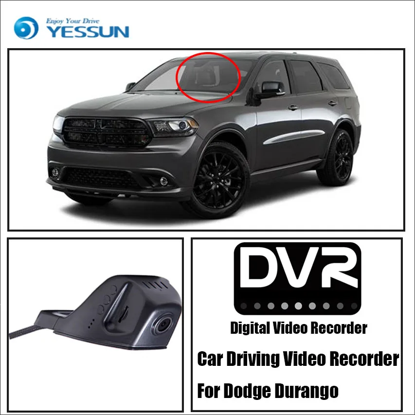 Автомобильный цифровой видеорегистратор YESSUN с передней камерой для Dodge Durango HD 1080P