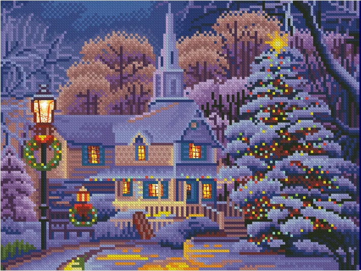 40x50cm 03 Светодиодный светильник, полностью круглый, 5D, сделай сам, алмазная живопись, светильник, пейзаж, стразы, яркий светильник, 30x40 см/40x50 см - Color: 40x50cm 03