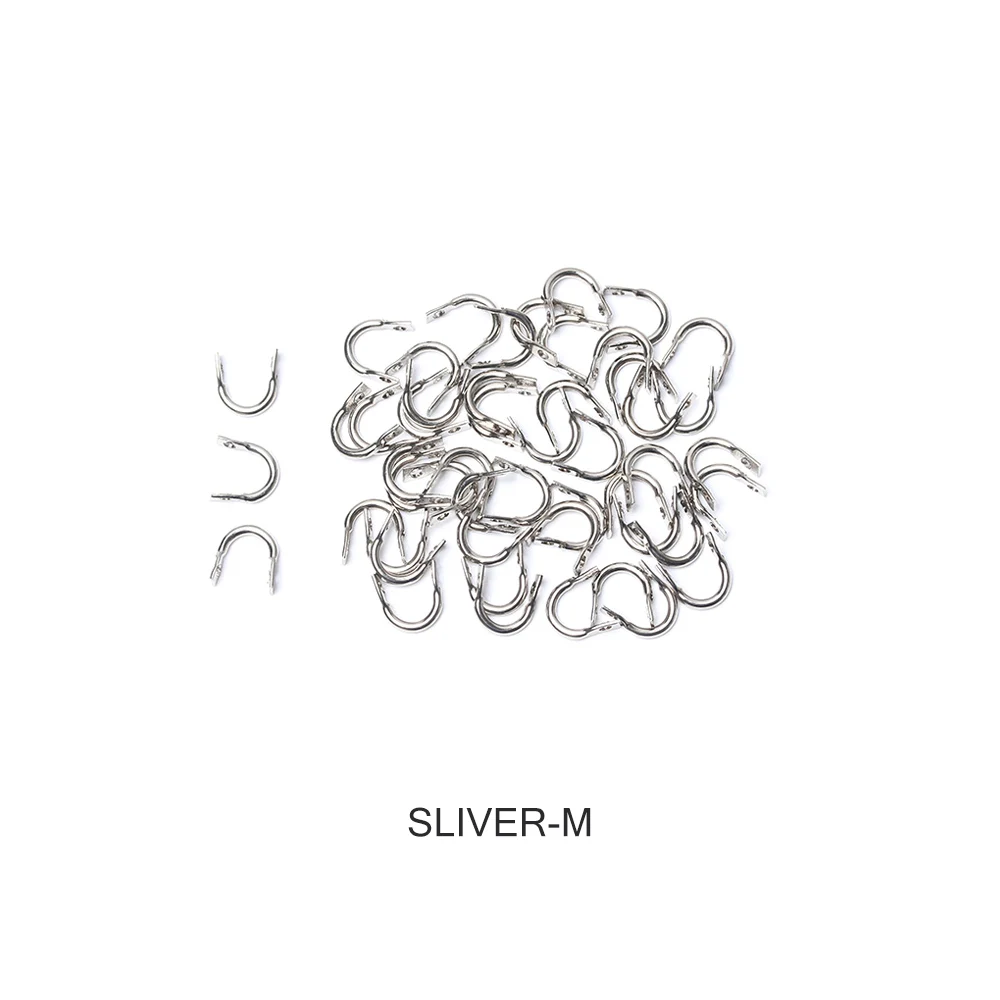 silver - M 50 шт., легко вращающиеся зажимы, Спиннер, легко вращается, латунь, сделай сам, Спиннер, приманки, Спиннер, рыболовные приманки, аксессуары, скобы, снасти - Цвет: silver - M