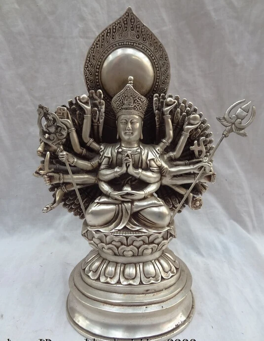 

Бронзовая статуэтка Ksitigarbha, 10 дюймов, тибетское серебро 1000