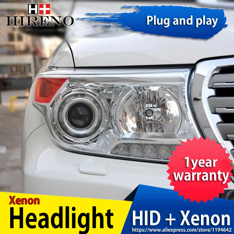 Hireno налобный фонарь для 2016 Toyota Land Cruiser LC200 Автомобильные фары в сборе светодиодный