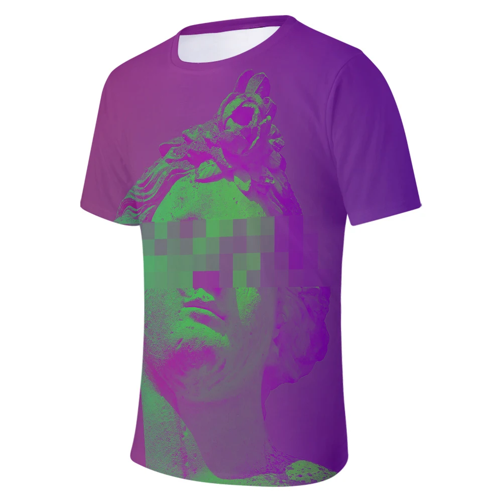 Новый модный костюм для косплея Vaporwave повседневные футболки с коротким рукавом и