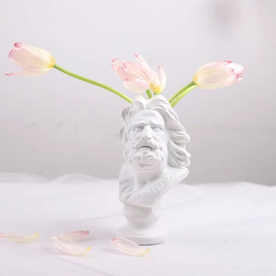 17cm No flowers Ваза с человеческим лицом Apollo La Marseillaise, художественная ваза Giuliano de' Medici, декоративная ваза в форме головы Figue - Цвет: 17cm No flowers