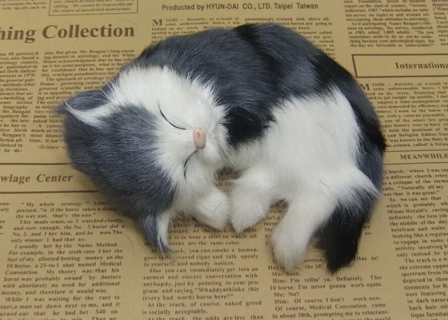 Новая серая полосатая модель кошки в реальной жизни пластиковая и меховая