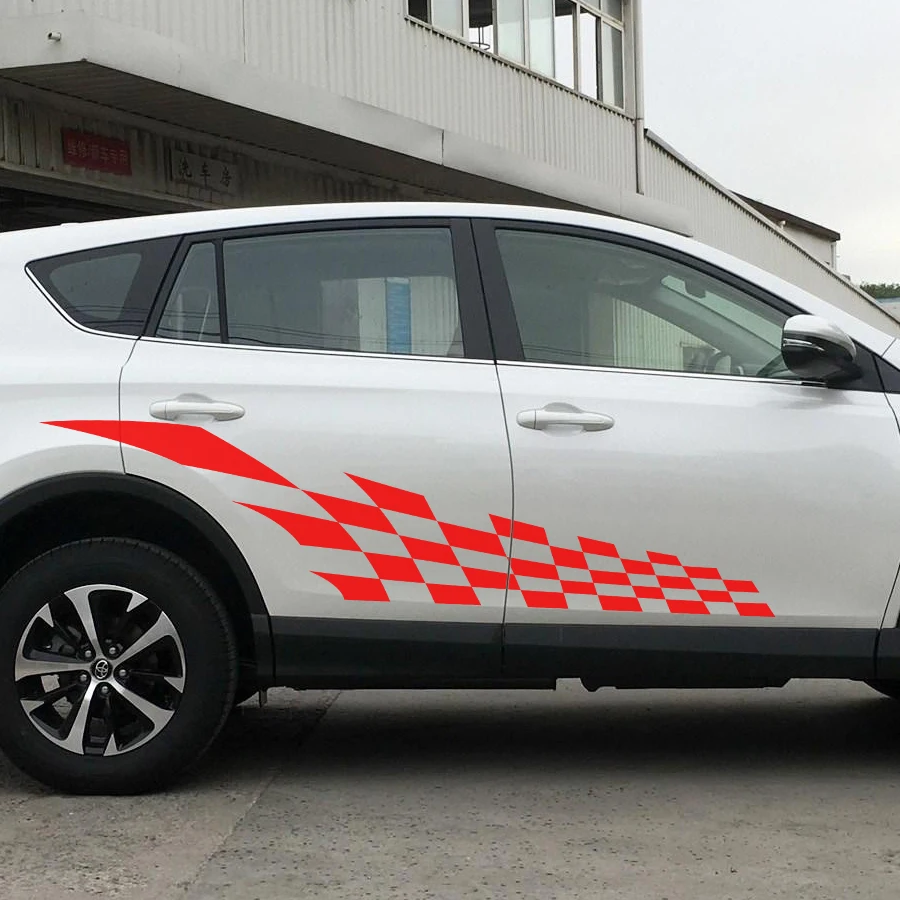 Автомобильные наклейки 2 шт. крутая гоночная боковая дверная сетка графические