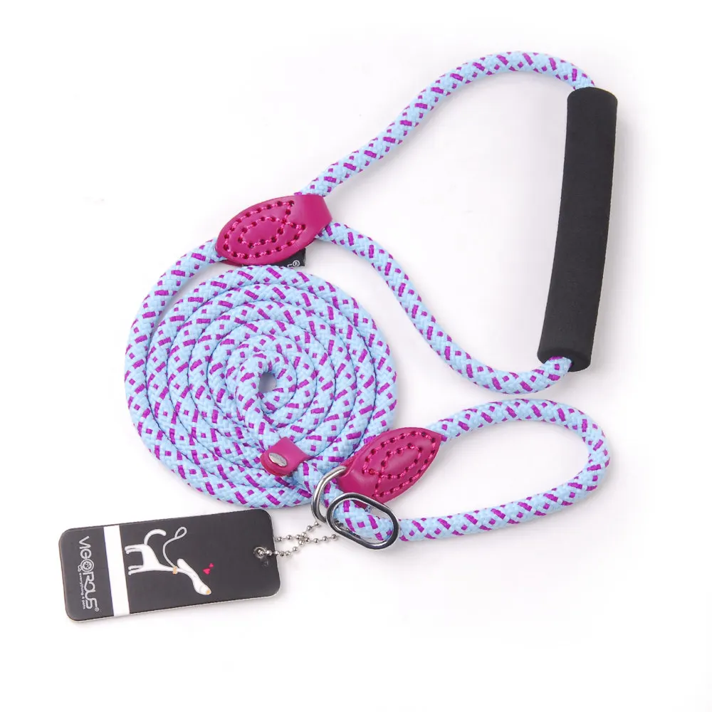 Light Purple Leashes Поводок для собак, средние и большие собаки, 7 цветов, нейлоновый ошейник для собак, поводок для маленьких и больших собак, поводок для тренировок и бега, PY0244 - Цвет: Light Purple Leashes