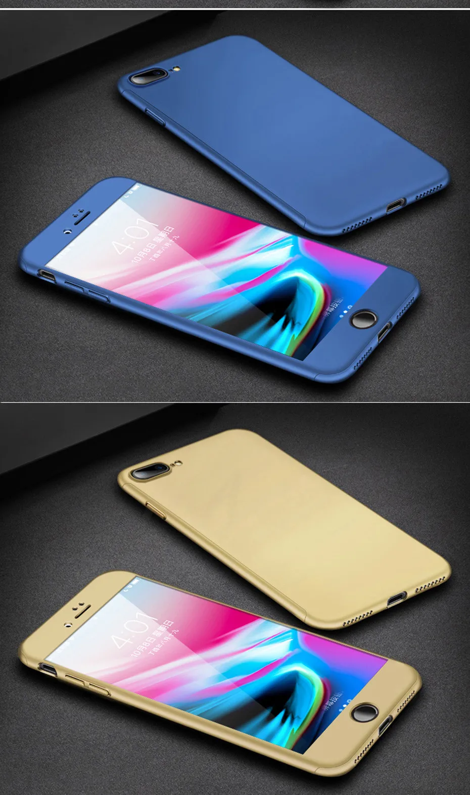 H& A Роскошный 360 Полный чехол для телефона iPhone 7 8 6 6s Plus 5 5S SE защитный чехол для iPhone X XR XS Max чехол со стеклом