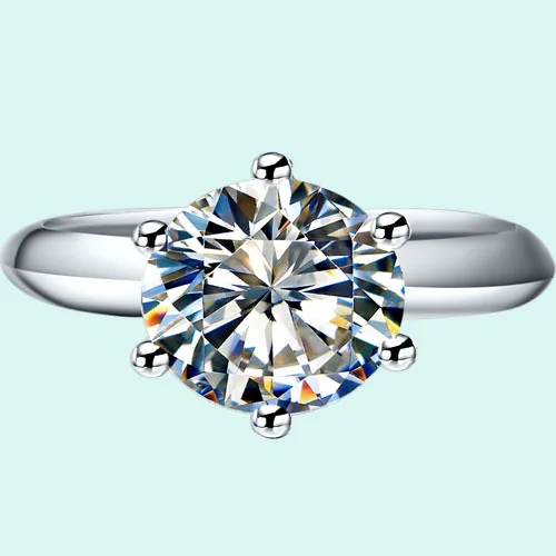 

2 карат превосходное сказочное обручальное кольцо Moissantie Твердое 18K 750 белое золото кольцо для женщин свадебный лучший подарок