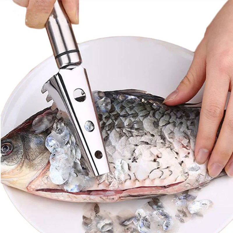 Stainless Steel Fish Scraper Knife Tools Skin Scaler Brush Cleaner Peelers Cooking High Quality B209 | Дом и сад
