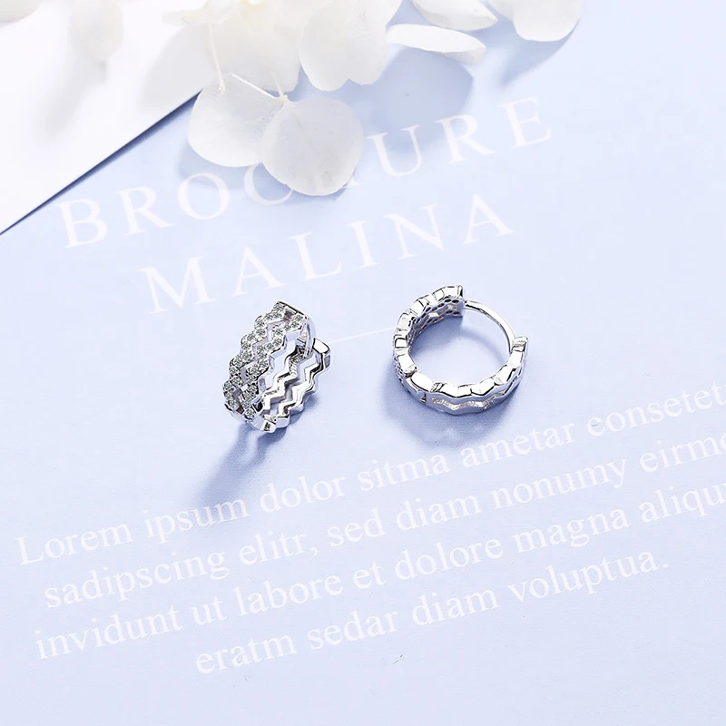 XIYANIKE 925 Sterling Silver Double Wavy Earring Jackets Rhinestone Handmade Simple Geometric Ear Jewelry For Women Gift | Украшения и