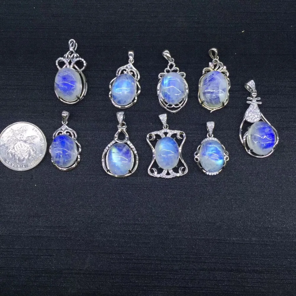 Серебро 925, ювелирное ожерелье, подвеска, натуральный драгоценный камень, кварц, круглая форма капли, Ларимар, камень, Лапис, агат, исцеление, ювелирное изделие, подвеска