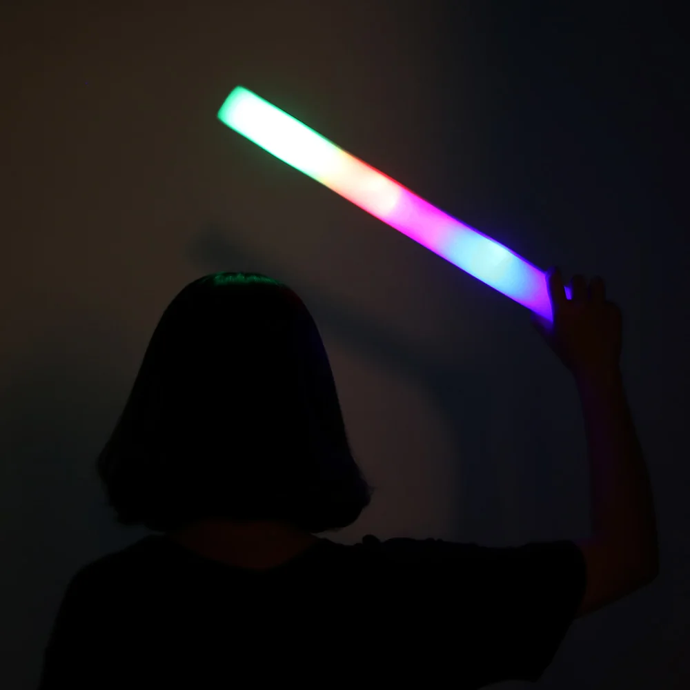 

1PC Light Up Foam Sticks LED Wands Wedding Party DJ Bar Flashing Glow Stick