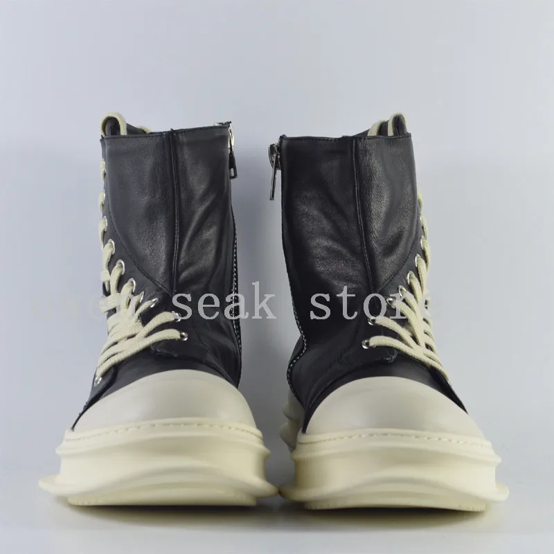 Мужские ботильоны из натуральной кожи на шнуровке молнии|shoes black|shoes menshoe man men |
